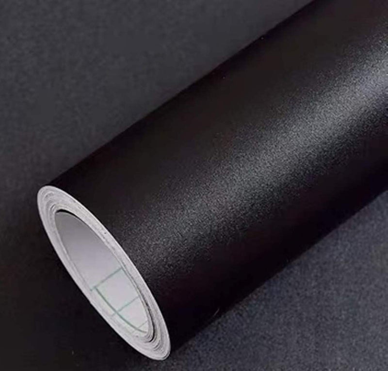 Yancorp 24"x194" Matte Black Contact Paper Peel and Stick Wallpaper Solid Black Self-Adhesive Drawer Stick and Peel Countertop Stickers (24"x194", Black) - Image 1